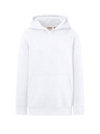 Kinder Kapuzen-Sweatshirt in Weiß aus Bio-Baumwolle mit Tasche